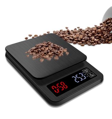 China With Tray High Accuracy Portable Black Digital Kitchen Scale 2 Decimel Electronic Weighing Scale Mini Coffee Scale Coffee Kitchen for sale