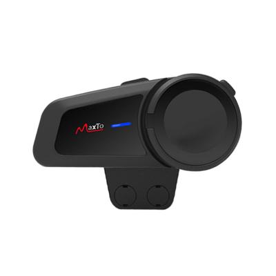 China Motorcycle Riding MAXTO m2 6 Riders Talking 1KM Motorbike Helmet Bluetooth Intercom Headset Connect to Any Brand Waterproof Helmet FM Radio for sale