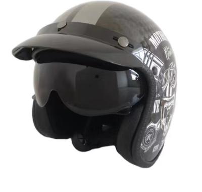 China Carbon Fiber 3/4 Carbon Fiber Helmet Motorcycle Spring Comfortable Autumn Winter for sale