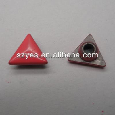 China Sustainable Fashionable Red Triangle Metal Rivet Studs For Clothing (RY-HJ597) for sale