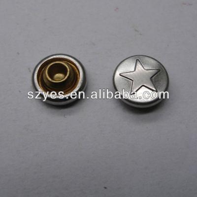 China 2014 viable brass cap rivet with star/jeans rivet (F0358-8MM) for sale