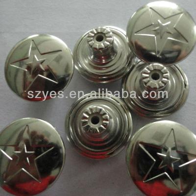 China Viable Engrave Star Lattice Brass Button / Factory Make Button For Jeans for sale