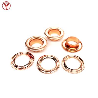 China Nickel Free Plating Eyelet Shiny Rose Gold Color Outer Size 21.2 Mm for sale