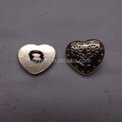 China Dry Cleaning Factory Price Metal Heart Shape Leg Loop Sewing Brass Button for sale