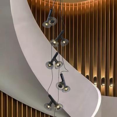 China Luxury Hotel Modern Light Lobby Chandelier Indoor Lighting Decorative Staircase Hanging Living Room Dining Stairs Indoor Lighting Chandelier for sale