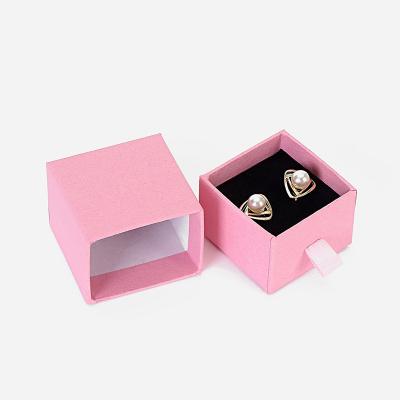 China Wholesale Custom Recyclable Custom Logo Pink Jewelery Packaging Ring Earring Necklace Bracelet Cardboard Paper Jewelry Slide Drawer Box for sale