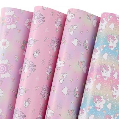 China Hot Selling High Quality Recyclable Recycle Roll Paper Gift Wrapping Paper Custom Logo Wrapping Paper for sale