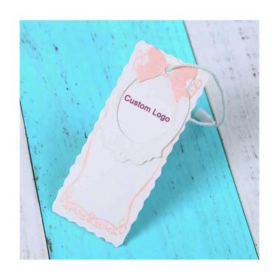 China Custom Logo Special Cardstock Screen Printed Hang Tag For Jeans And Recyled Brand Paper Clothing for sale