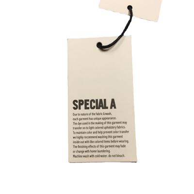 China Custom Printing Recyled Cheap Price Fabric Hang Tag For Clothing With Customized Logo for sale