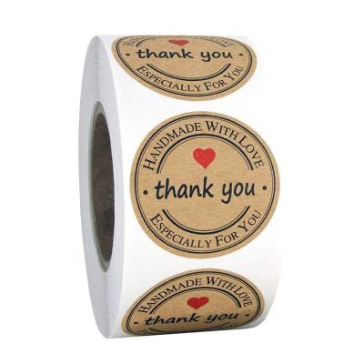 China Wholesale Waterproof Thank You Stickers Self Adhesive Rolls Small Business Packaging Label Thank You Stickers 500 for sale