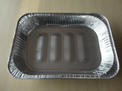 China 0.1mm Silver Disposable turkey roasting pan /  aluminum foil food container for sale