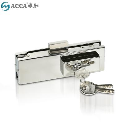 China Wholesale Price Modern Stainless Steel 201 304 Sliding Swing Door Lock Patch Glass Fitting With Keys for sale