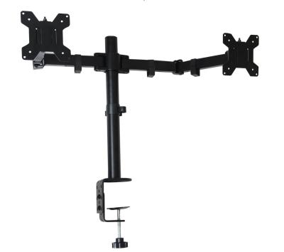 China Iron Monitor Desk Mount Stand Motion Computer Monitor Arm Mount for 2 LCD Screens up to 27 inch for sale