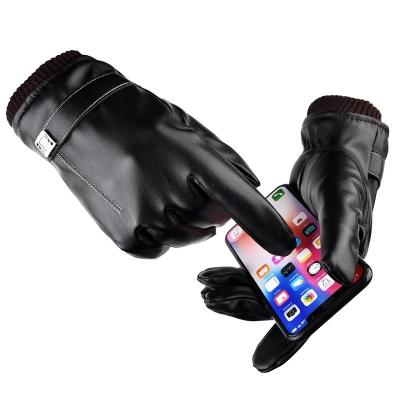 China Comfortable Windproof Waterproof Touchscreen Leather Glove For Men Women Bike Cycle Gloves Winter Outdoor Camping Gloves for sale