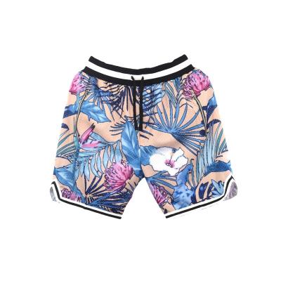 China Breathable Youth Floral Pattern 100%Polyester Basketball Shorts Design Your Own Basketball Shorts for sale