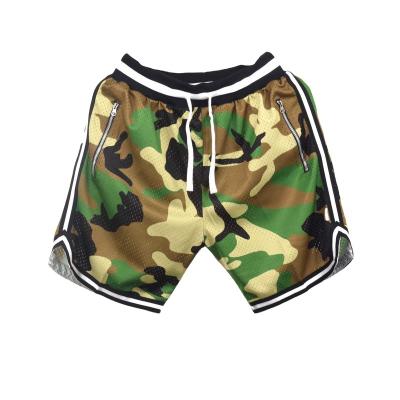 China Custom Breathable Basketball Shorts Call Across Front Camouflage Basketball Shorts With Zipper Pockets for sale