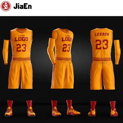 China Breathable Custom Reversible Sublimated Uniforms / Latest 2017 Tank Top And Tackle Twill Embroidery Basketball Shorts for sale