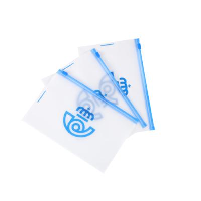 China Fleixble Packaging Eco-friendly PE Packaging Bag Resealable Frosted Packaging Bag Waterproof Blue Pouch For Cosmetic for sale