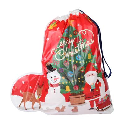 China 2021 Recyclable Drawstring Bags / Waterproof Festival Celebration Toy Bags Christmas Stocking Bags For Packing Gifts for sale