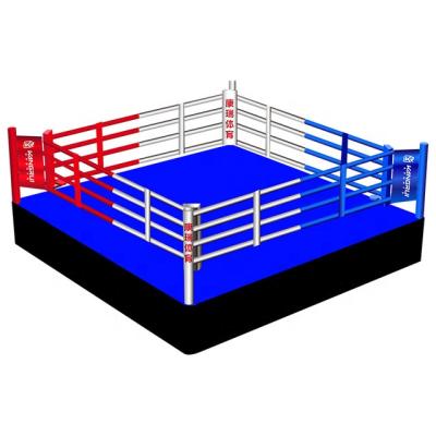 China Martial Arts Training Equipment Aji Cushion Wrestling Floor 20 ft PVC Floor Level Outdoor 4M*4M Portable International Foldable 4x4 ring for sale