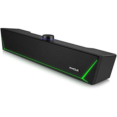 China Colorful LED Light KMOUK Bluetooth Computer Speakers, Dynamic LED PC Gaming Soundbar with Microphone, Hi-Fi Stereo, 3.5mm USB AUX. have operated for sale