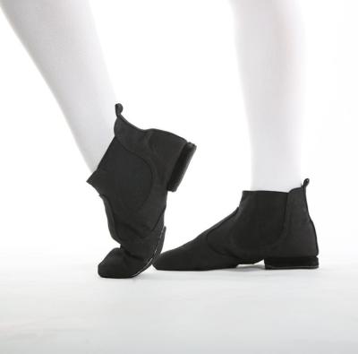 China Durable And Comfortable Black Fully Elasticized Canvas Adult Traction-On Jazz Shoe for sale