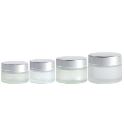 China Glass jar 15g 30g 50g 100g 120g 150g 250g 300g black clear amber gel skin care cream with ABS aluminum lid for sale