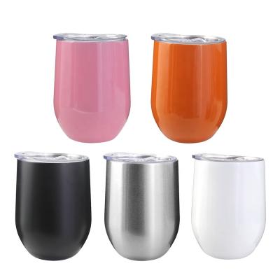 China Hot Selling Viable Food Grade Double Walled Vacuum Stainless Steel Wine Glass Egg Shatterproof Coffee Mugs for sale