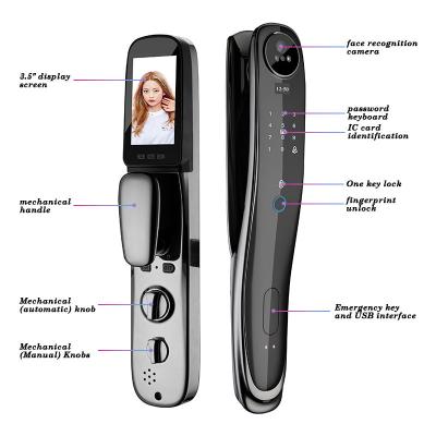 China Home Hotel Apartments Office key IC card password FingerPrint WIFI TUYA and 3D Facial Recognition home hotel smart lock digital portable door lock top sale for sale