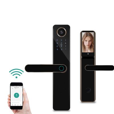 China Tuya Anti-peep Code WiFi Camera Snap RFID Card Smart Lock Customized Biometric Fingerprint House Lock with Doorbell FS-898PHTY for sale