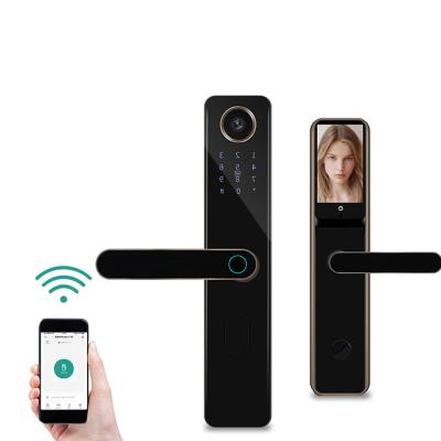 China Tuya WiFi Digital Code Camera Snap Screen Lock Office Hotel Home Fingerprint Password Card Lock with Doorbell FS-898PHTY for sale