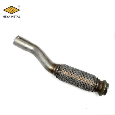 China Automotive Auto Aftermarket Exhaust Flexible Exhaust Device 304 SS Muffler Parts With Tube 2.5 Inch To Exhaust Flexible Pipe System With Nipples for sale