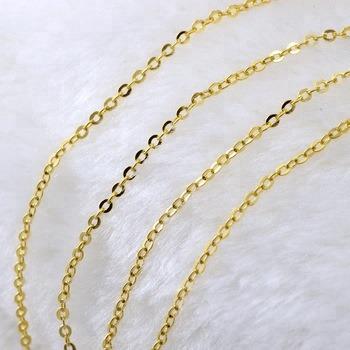 China Hot Seller Genuine 18k Gold Silver Thin O Chain Necklace For Women 18K Gold Cross Chains Pendant Jewelry for sale