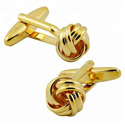 China Brass or stainess steel silver or gold plated cufflinks knot metal wholesale cufflink for men for sale