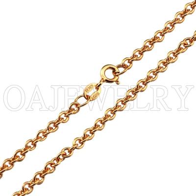 China Fashion Chain Style Bulk 925 Sterling Silver Rose Gold Plated Chains Accessary Necklace Jewelry Italian Rolo Cross Chain Good Quality Roll for sale