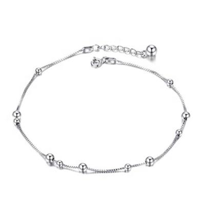 China Cute Design 100% Sterling Silver High Quality 925 Foot Chain Anklet For Women Ball Chain for sale