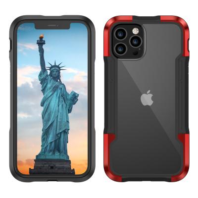 China Anti-Fall Raised Lips Design Metal Frame Case For iPhone 12 Anti Fall Phone Case Strong For iPhone 12Pro Max JE-071 for sale