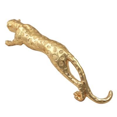 China Europe Resin Crafts For Home Ministry Decoration Shiney Plating Gold Silver Leopard High Quality Statue JE-005 for sale