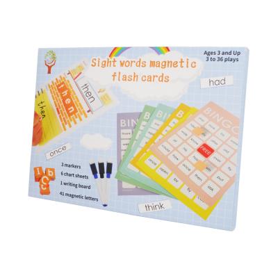 China Kids Kindergarten Instruction Reading Coated Paper Practice Spelling Magnetic Erasable Box Set Sight Word Cards Flashcards Bingo Cards for sale