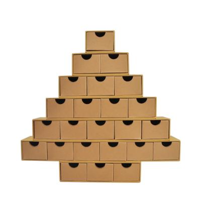 China Recycled Materials Blind Box Christmas Gift Box Surprise Christmas Tree Advent Calendar Tree Box Shaped 24pcs for sale