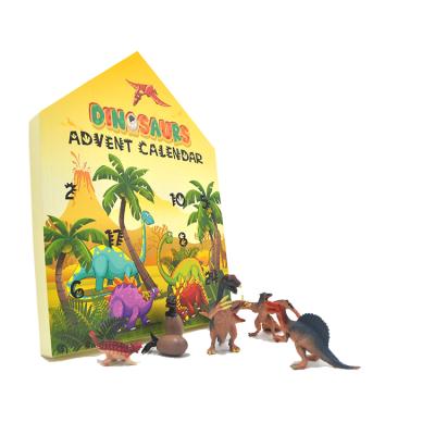 China New Design Eco-friendly Material Mini Dinosaur Toys Advent Calendar Gift Packaging Box For Kids for sale