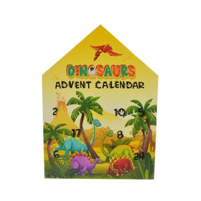 China Recycled Materials Dinosaur Toys For 24days Advent Calendar Cardboard Custom Chocolate Box for sale