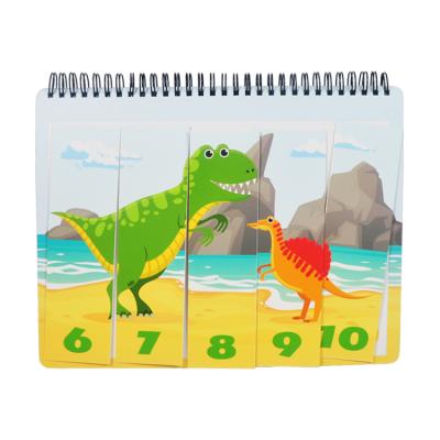 China Teaching Kids Quiet Book Waterproof Custom Printing Stickers In Progress Quick Memory Learning Dinosaur Busy Book for sale