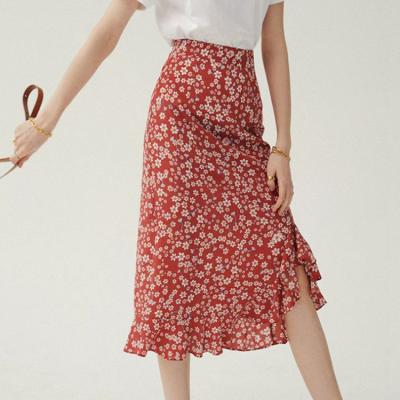 China Women's Silk Ruffle Skirt Plus Size High Waist Multi Layers Flower Skirts For Women for sale