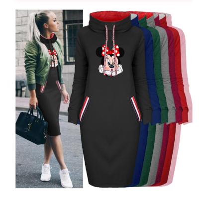 China 2020 New Women's Breathable Hoodie Dresses Women's Casual Ladies Long Sleeve Pullover Jumper Dresses for sale