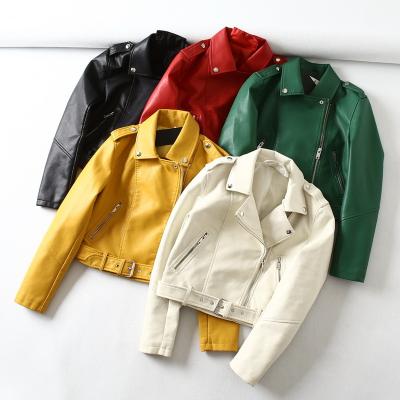 China Wholesale Style Waterproof Bright Color Shorts Fashion Leather Jackets For Women 2021 for sale