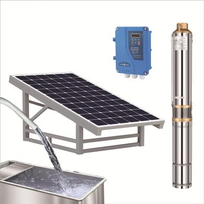 China 9.deep pump 3 dc power mains solar submersible hober inch 48v 400w solar well pump for sale