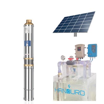 China Family house with solar powered water fountain battery submersible pump home high flow solar water pump for sale