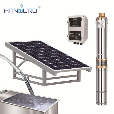 China Drinking water treatment 72v 750w 7m3/h 46m dc 290w solar pump systemagricultur 5kw deep solar pump 20 watt for sale