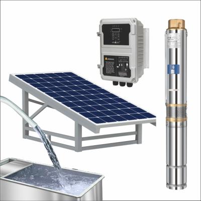 China Mains Energy 1500W 2HP DC Solar Pumps 8m3/h A/D Pumps Water Pump Submersible 78 Head for sale